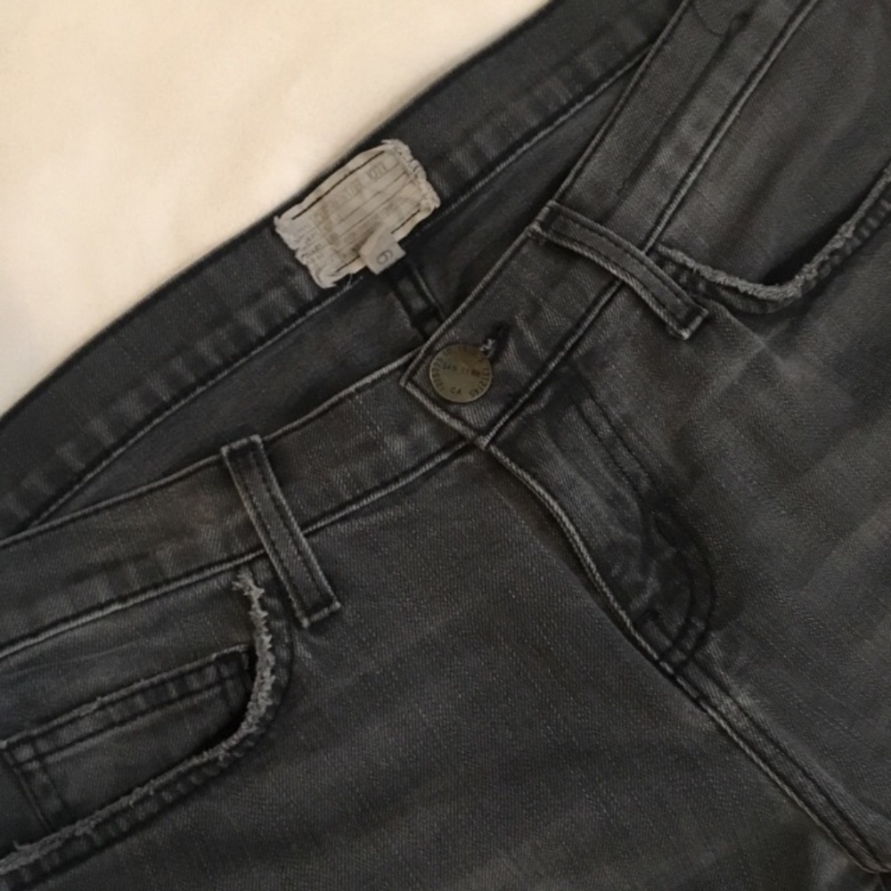 Current Elliott black faded straight leg jeans - Picture 6 of 7